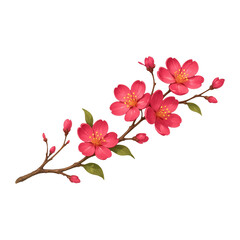 Naklejka premium PNG Vibrant cherry blossom illustration.