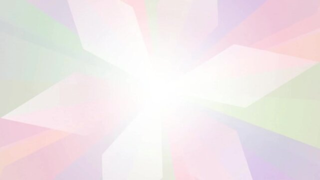 Abstract Pastel Geometric Background Motion Graphic with Radiant Light Rays and Soft Colors
