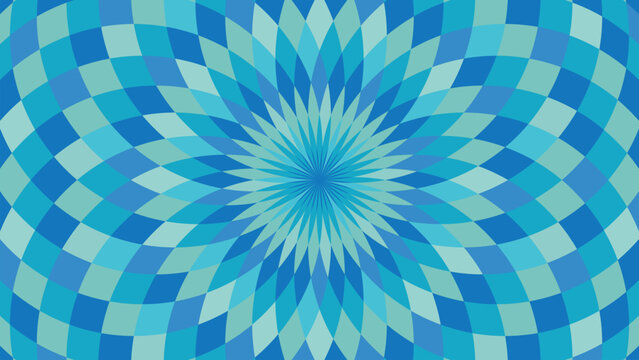 明るい色合いの抽象的な花の放射状イラスト