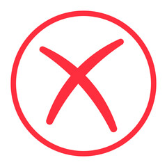 Obraz premium Red Cross Mark Icon Vector. 