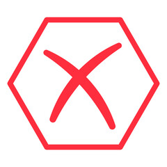 Fototapeta premium Red Cross Mark Icon Vector. 