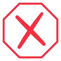 Obraz premium Red Cross Mark Icon Vector. 