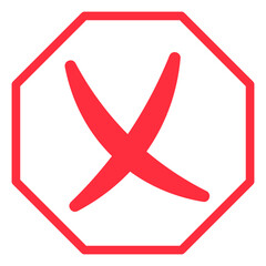 Obraz premium Red Cross Mark Icon Vector. 