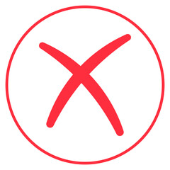 Obraz premium Red Cross Mark Icon Vector. 