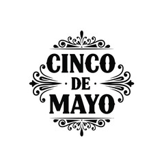 Vector illustration icon cinco de mayo typographic design element for festive celebration and holiday