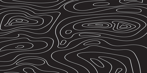 Topographic map background geographic line map with elevation assignments. geographic contour map paper texture. terrain path isolated on a white background retro topographic map. © Arya