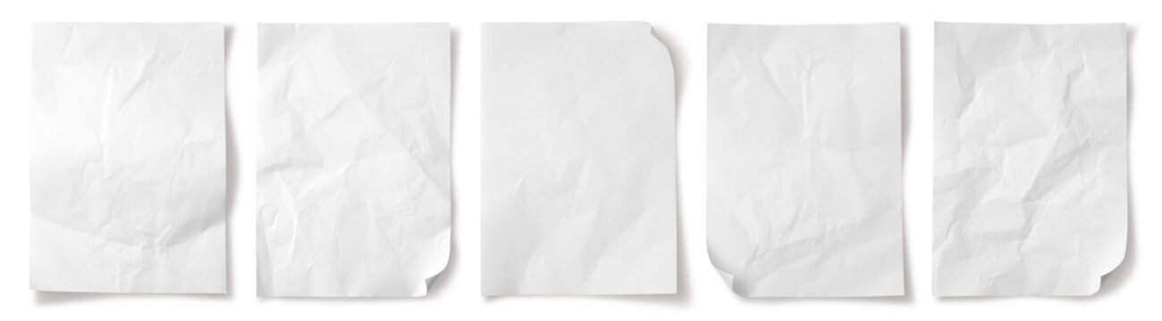 white paper wrinkled poster template ,blank glued creased paper sheet mockup.white poster mockup on wall. empty paper mockup. clipping path