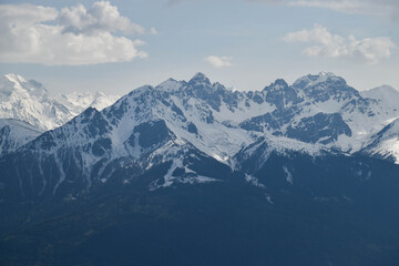mountains in the snow