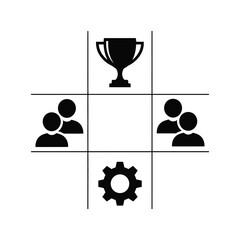 Vector illustration icon simple grid layout with icons for people, trophy, and gear