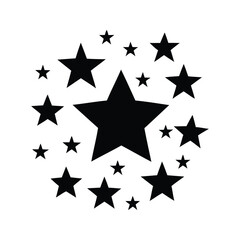 Fototapeta premium retro stars background silhouette vector illustration, Creative collection of stars in various sizes for festive holiday silhouette vector illustration design