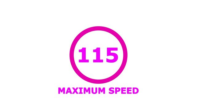 Maximum Speed 115 Traffic Sign &ndash; Regulatory Road Safety Symbol Isolated on White Background. Shin Tomei expressway speed limit 115 road sign.