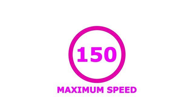 Maximum Speed 150 Traffic Sign &ndash; Regulatory Road Safety Symbol Isolated on White Background. Shin Tomei expressway speed limit 150 road sign.