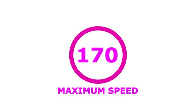 Maximum Speed 170 Traffic Sign &ndash; Regulatory Road Safety Symbol Isolated on White Background. Shin Tomei expressway speed limit 170 road sign.