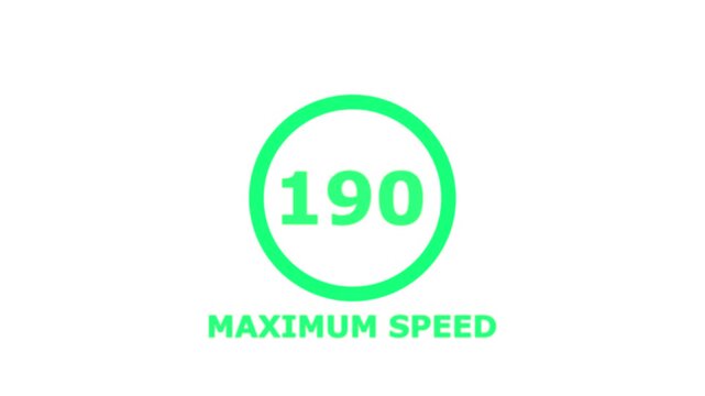 Maximum Speed 190 Traffic Sign &ndash; Regulatory Road Safety Symbol Isolated on White Background. Shin Tomei expressway speed limit 190 road sign.