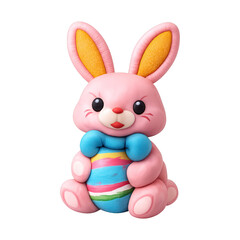 Obraz premium PNG Colorful playful Easter bunny sculpture.