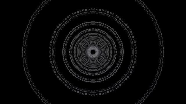 A motion video illustration showing a concentric circle pattern that creates the illusion of depth or a tunnel. 