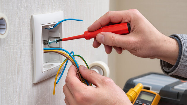 electrician fixing electrical wires