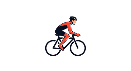 Naklejka premium Cyclist Riding a Bicycle Illustration.