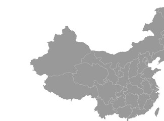 Obraz premium China Map Gray Single Color Vector