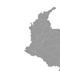 Fototapeta premium Colombia Map Gray Single Color Vector