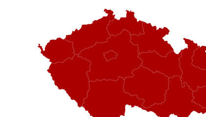 Fototapeta premium Czech Republic Map Red Single Color Vector