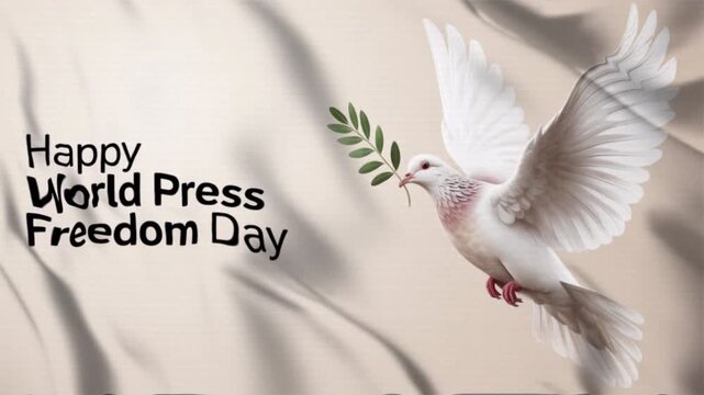 Featuring WORLD PRESS FREEDOM DAY with a waving flag style, Great for opening videos, campaign videos, greetings