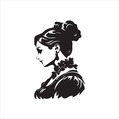 Elegant Victorian Woman Portrait Vector Image