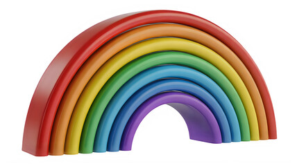 Obraz premium A vibrant, multi-colored rainbow arching gracefully against a plain background
