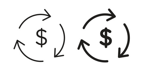 Obraz premium Cash flow icon. Premium thin line vector illustrator. Vector EPS10