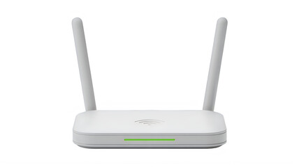 Fototapeta premium A sleek white dual-band wireless router with two external antennas