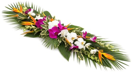Obraz premium Colorful Tropical Floral Arrangement Decoration.