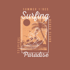 Summer Vibes Surfing Paradise Beach club vector graphic © SS-Designs