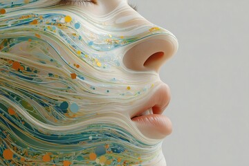 シュールな色の流体女性のプロフィール