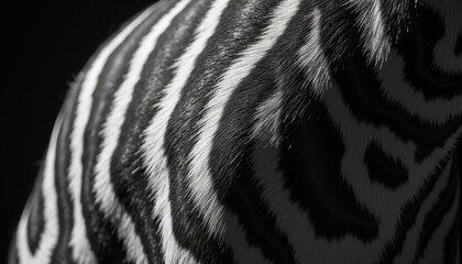 Close Up Of Zebra Stripes In Black And White With Natural Lighting
