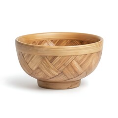 Fototapeta premium Elegant handcrafted bamboo bowl with woven texture for decorative or functional use