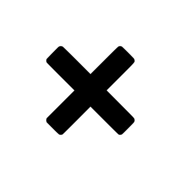 Cross X Icon for Cancel Close and Error Symbol Minimal Vector