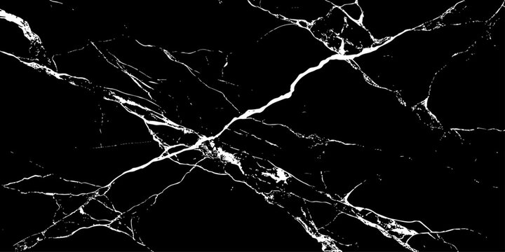 Black Marble Texture with Bold White Veins High Contrast Luxury Background.