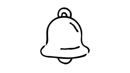 Fototapeta premium Simple Hand Drawn Bell Notification Icon