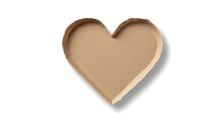 Obraz premium Heart-shaped tray casting shadow on white surface from above viewpoint illustration