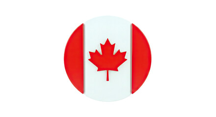 Canada Flag Emblem with Maple Leaf