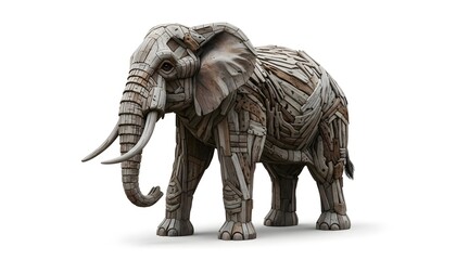 Fototapeta premium Animals made from old logs Created with Generative AI technology