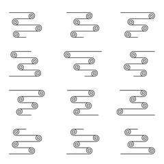 set line asian traditional clouds, chinese, japanese, korean vector for elegant packaging. Ideal for symbolizing eastern prosperity, zen peace, and classic oriental heritage.