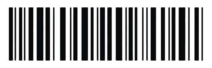 Obraz premium Long Barcode Vector Illustration. Modern Barcode Icon Isolated on White Background