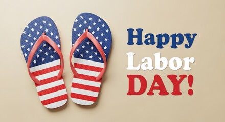 Obraz premium American patriotic flip flops for labor day