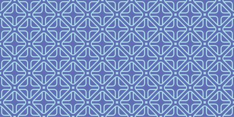 Modern geometric seamless pattern in blue. Perfect for fashion apparel, bandanas, gift wrapping paper, product packaging, notebooks, and aesthetic wallpaper.