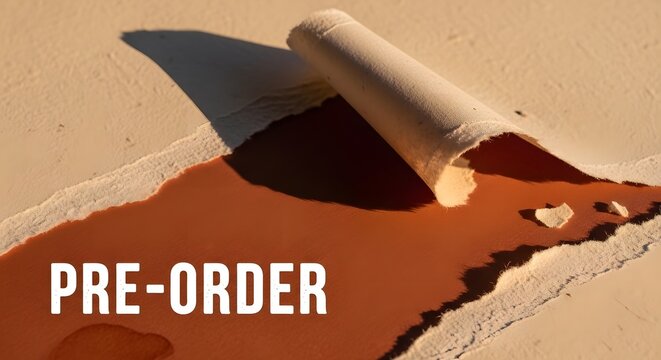 A brown paper with the words pre - order on it.