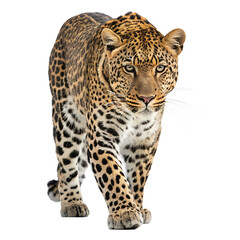 Naklejka premium Leopard portrait isolated on transparent background
