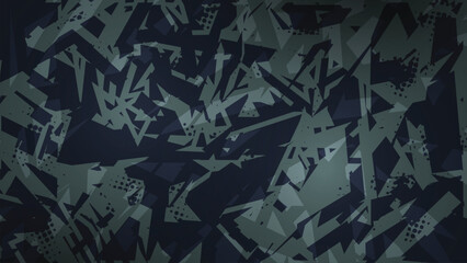 Modern Abstract Urban Camouflage Vector Background with Sharp Geometric Shapes and Halftone Details for Gaming and Tech Design © Nj Art