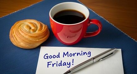 Good morning friday coffee and pastry