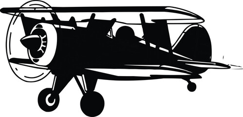 The design highlights the biplane's distinctive features, including its characteristic double wings, which are a defining aspect of this type of aircraft. The wings are layered, with the upper  © Meshkat